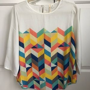 Multi Color Long Sleeve Blouse